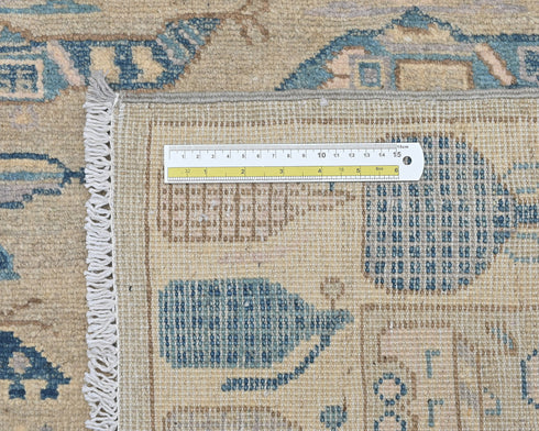 3x5 Gray Kuba Afghan Hand Knotted Wool Area Rug